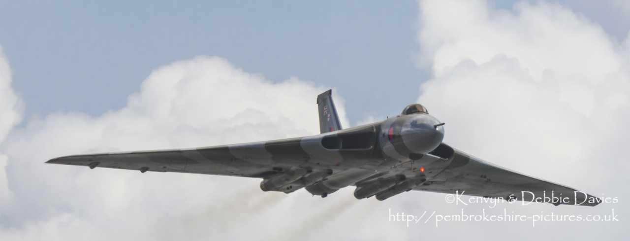 The Spirit Of Great Britain is the only airworthy example of the 134 Avro Vulcan V bombers that were operated by the Royal Air Force from 1953 until 1984. Vulcan XH558 served with the RAF between 1960 and 1985 in the bomber, maritime reconnaissance and air-to-air refuelling roles. The RAF operated XH558 as a display aircraft from 1986 until 1992, when budget cuts forced its retirement.<br/><br/>It is presently operated by the Vulcan to the Sky Trust as a display aircraft, funded entirely by charitable donations and the UK Lottery's Heritage Fund. It is registered with the United Kingdom Civil Aviation Authority as G-VLCN but has an exemption to fly in Royal Air Force markings as XH558.<br/><br/>October 2015 will see the last flight of the Vulcan as it becomes impossible to keep it airworthy.