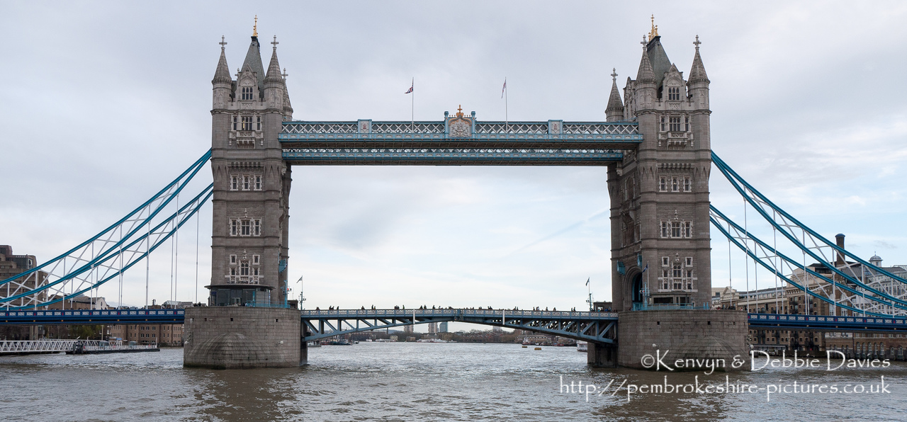 Started in 1886 and completed in 1894, Tower Bridge is a combined bascule (draw) and suspension bridge. It is close The Tower of London, from which it takes it's name.