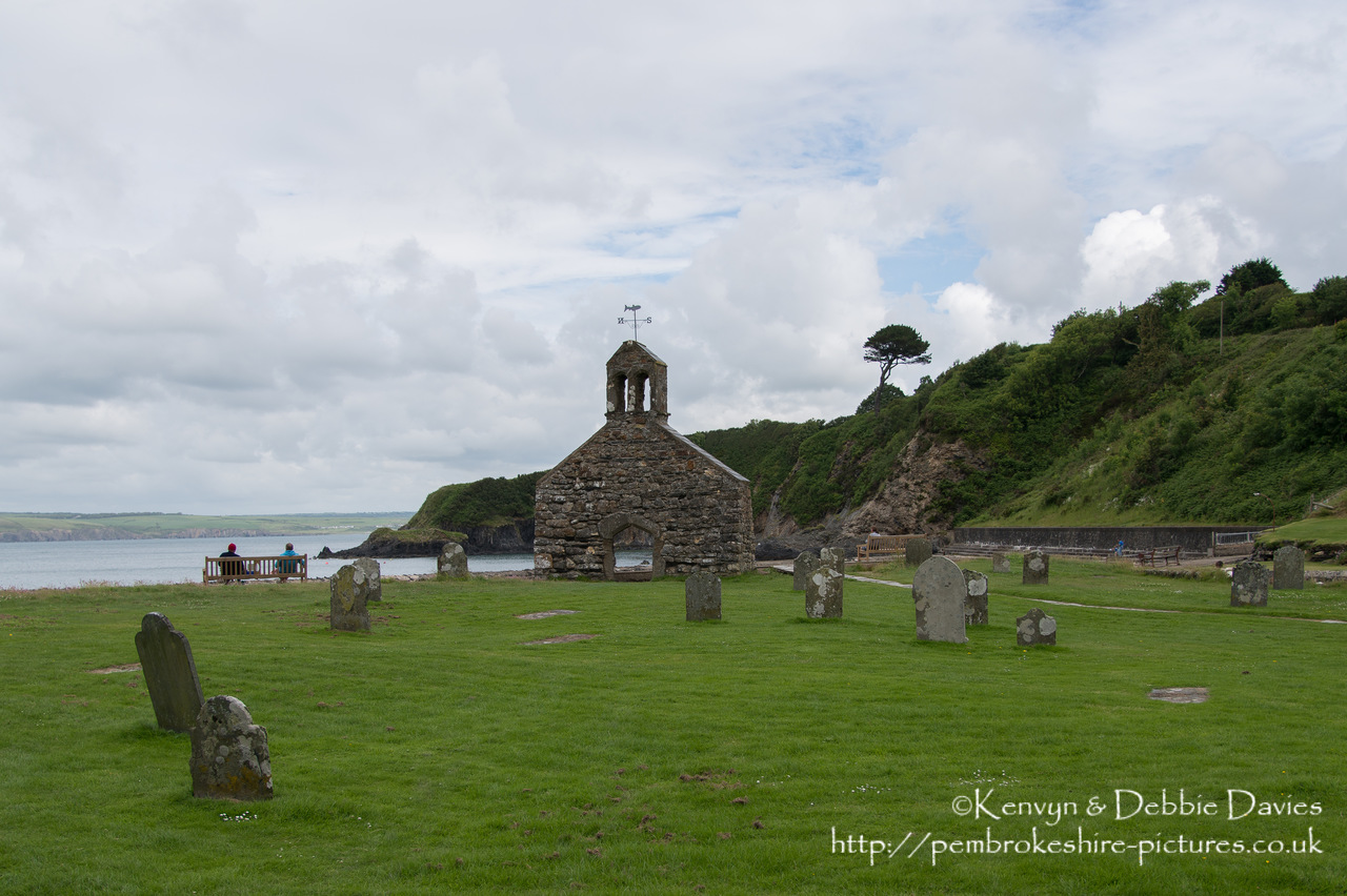 Originally built in the 12th Century, St. Brynach's Church was washed away by a storm in 1859. Only the west wall and some gravestones remain.
