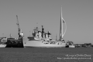 HMS Illustrious in Portsmouth Harbour