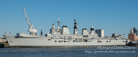 HMS Illustrious in Portsmouth Harbour