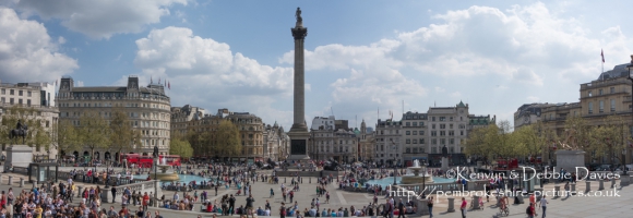 Nelson's Column and Trafalgar Square panoramic