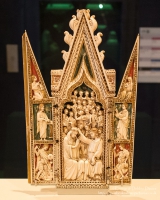 Triptych with the annunciation and coronation of the virgin at The Victoria & A...