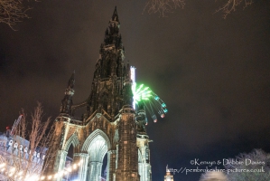 The Scott Monument at night