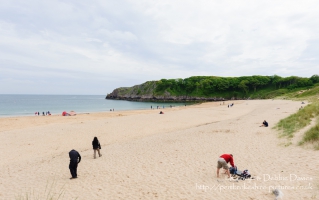 On the beach at Barafundle Bay in South Pembrokeshire