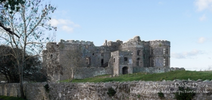 Carew Castle East View with gatehouse