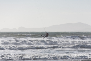 Kitesurfing at Newgale, Pembrokeshire