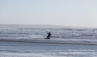 Kitesurfing at Newgale, Pembrokeshire