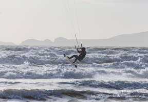 Kitesurfing at Newgale, Pembrokeshire