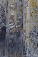 Climbers at Skrinkle Haven, Pembrokeshire