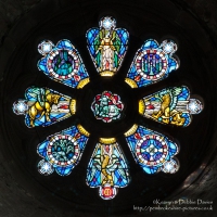 Stained Glass Windows in west wall of St Davids Cathedral, Pembrokeshire