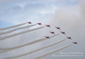 The Red Arrows at RAF Cosford Air Show, 2015