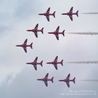 The Red Arrows at RAF Cosford Air Show, 2015